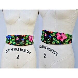 Colorful Kilim Floral Guatemalan Mexican Belt - Floral Wool/Cotton Belt S - M